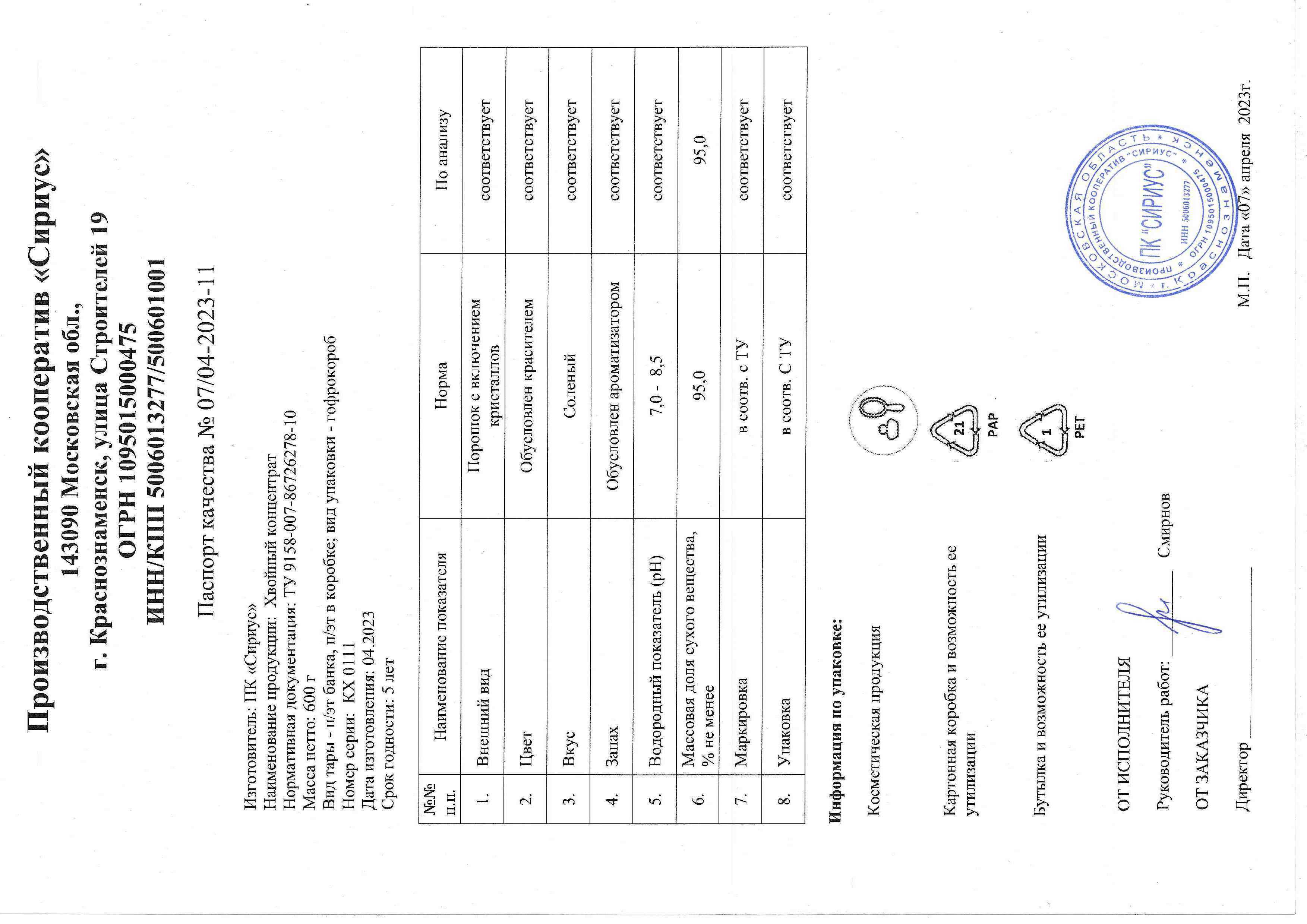 Паспорт №042023